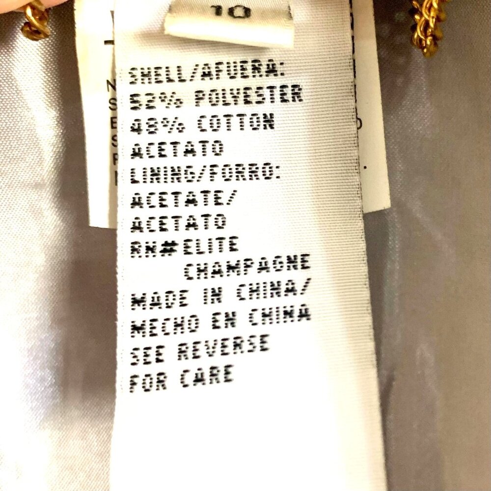 Elite Champagne 2 PC Blazer Shell Silver Brocade Mother of Bride Church Size 10 - Picture 9 of 10